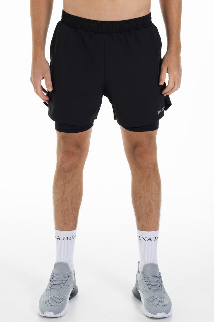 2 in 1 Shorts Fungor Black Front