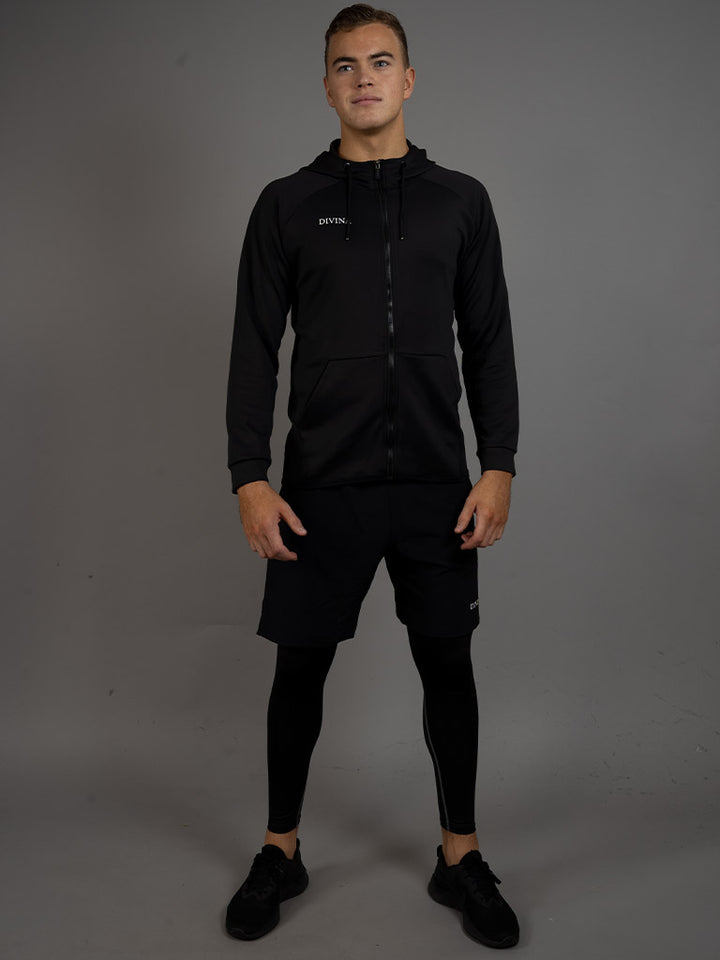 Training jacket zip black whole body