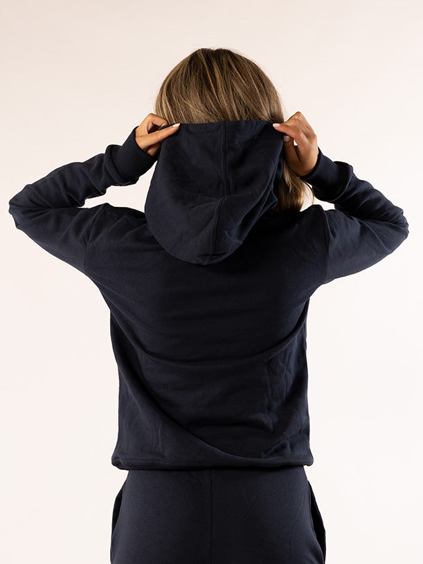 Comfy Hoodie Navy Women Back