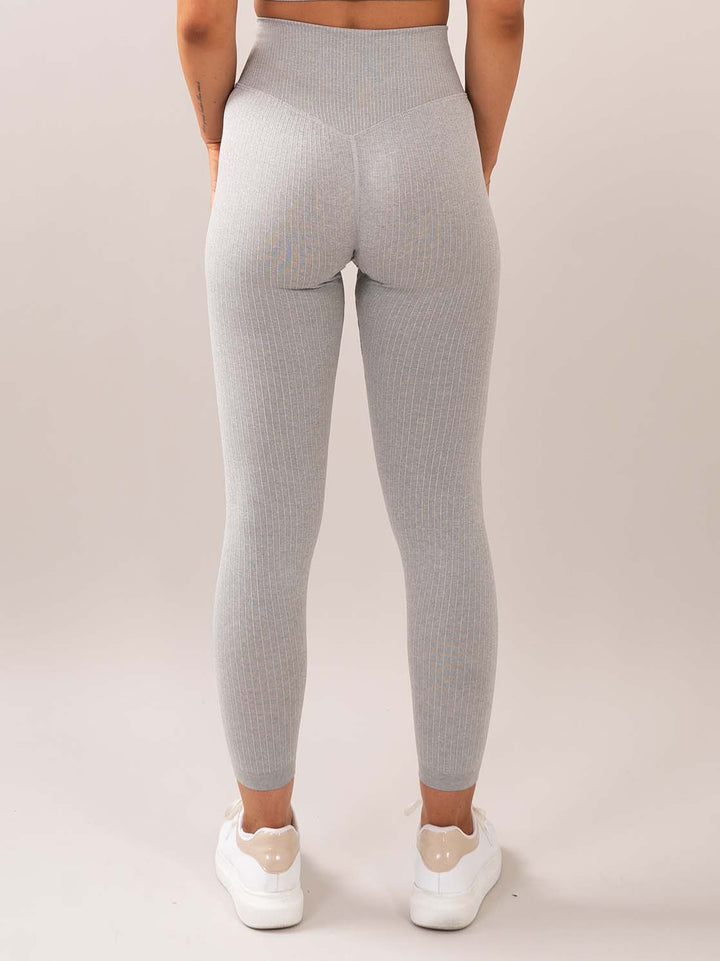 Lenis ribbed seamless tights Grey back