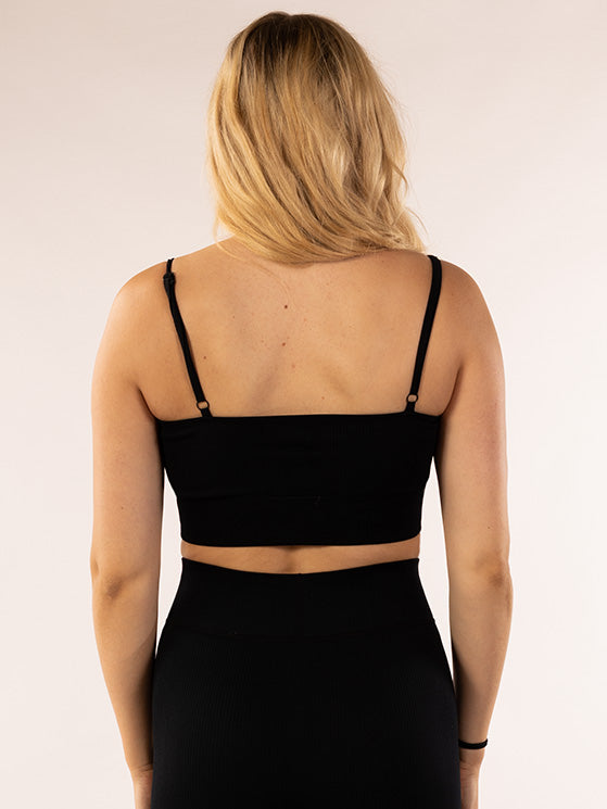 Ribbed Seamless Novi Black BH Back