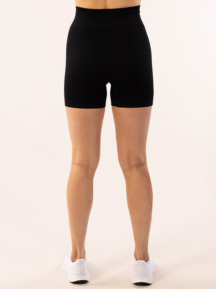 Ribbed Seamless Novi Black Shorts Back