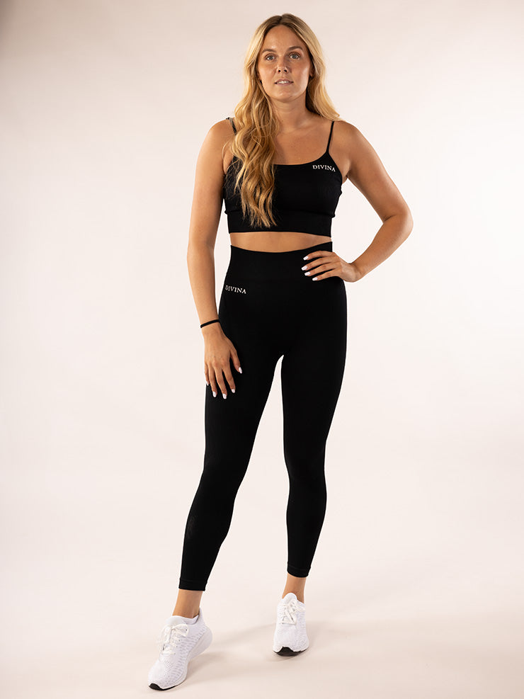 Ribbed Seamless Novi Black set