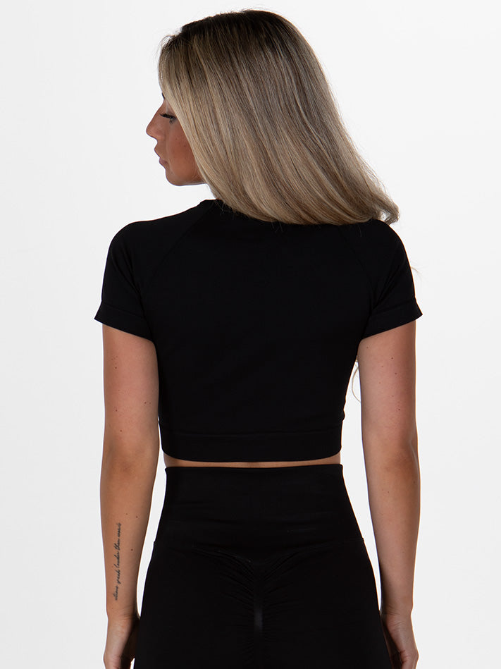 Ohana Black Cropped T-shirt Back