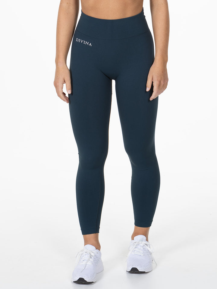 Seamless Tights "Prime" Petrol Blue