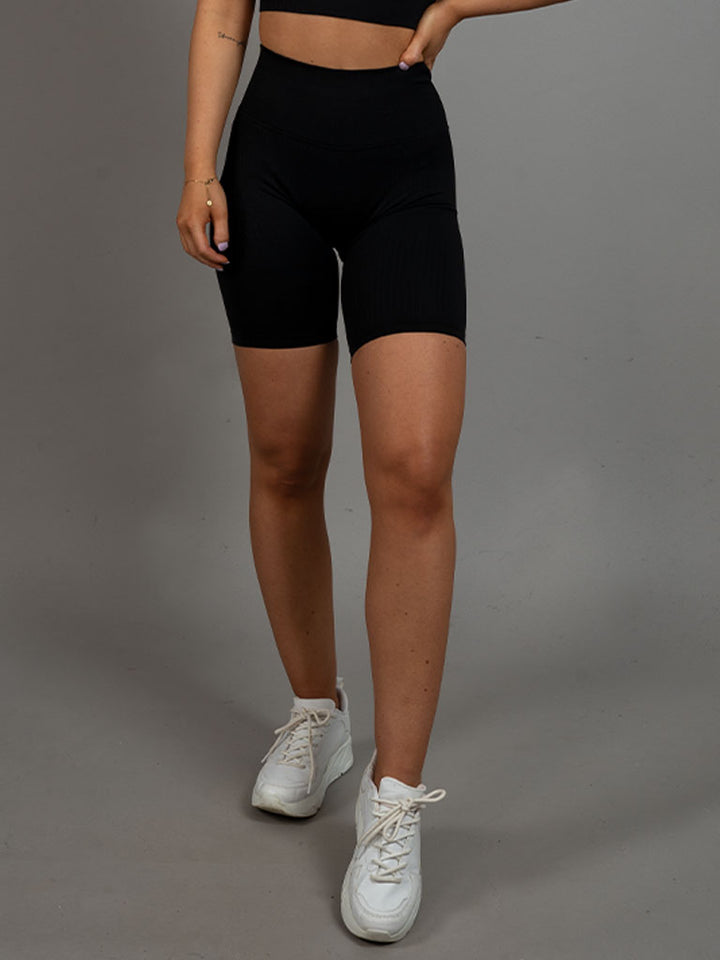 Ribbed Seamless Shorts Lenis Black front