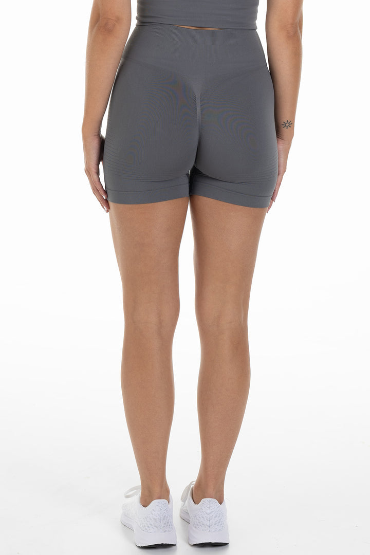 Seamless Scrunch Shorts Sleek Dark Grey Back