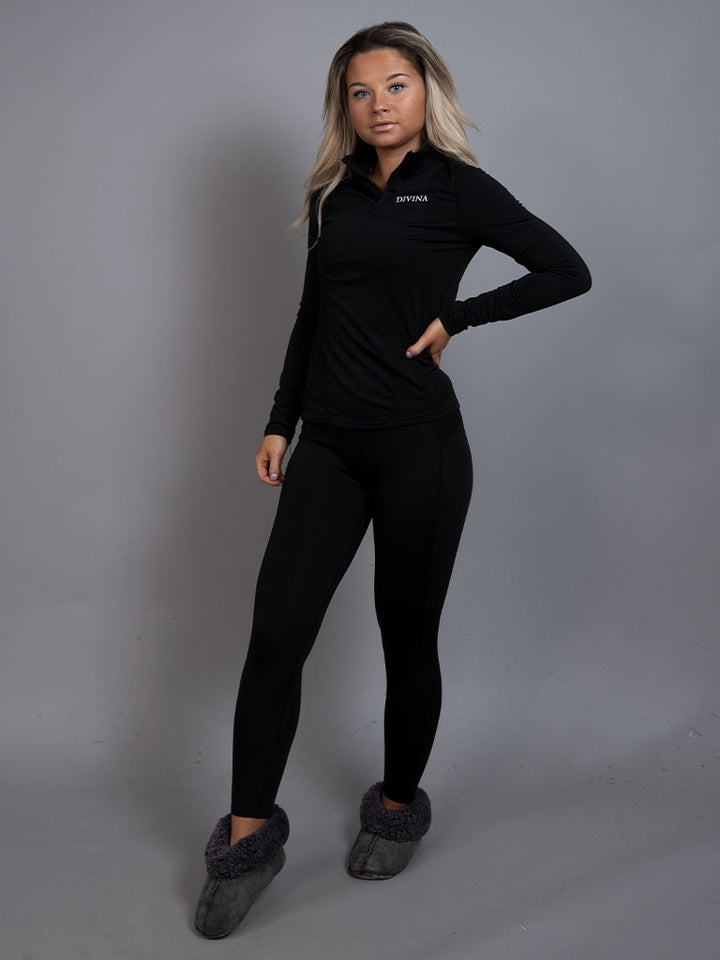 Fleece base layer set black side