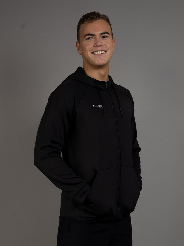 Training jacket zip black side