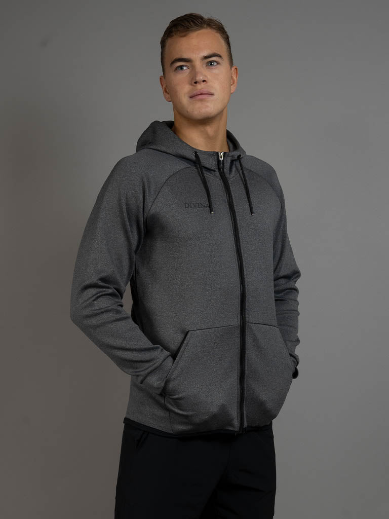 Training jacket zip grey side