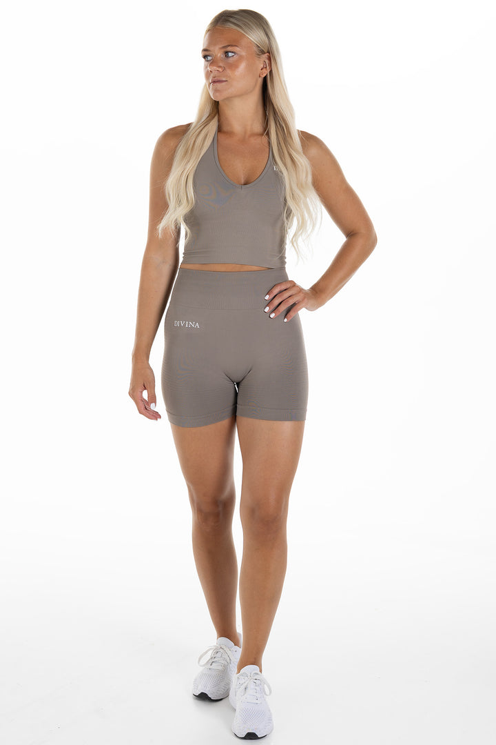 Seamless Scrunch Short set Sleek Coffee