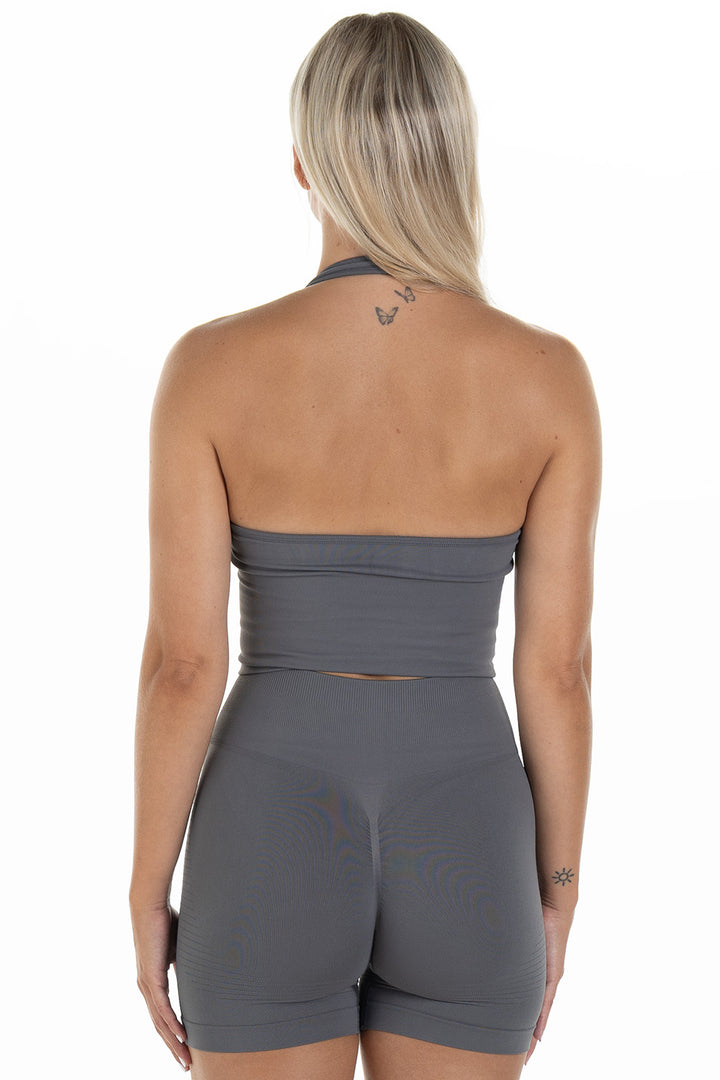 Seamless Sports bra Sleek Dark Grey Back