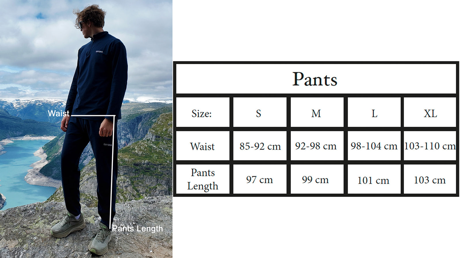 Size Guide Pants Men