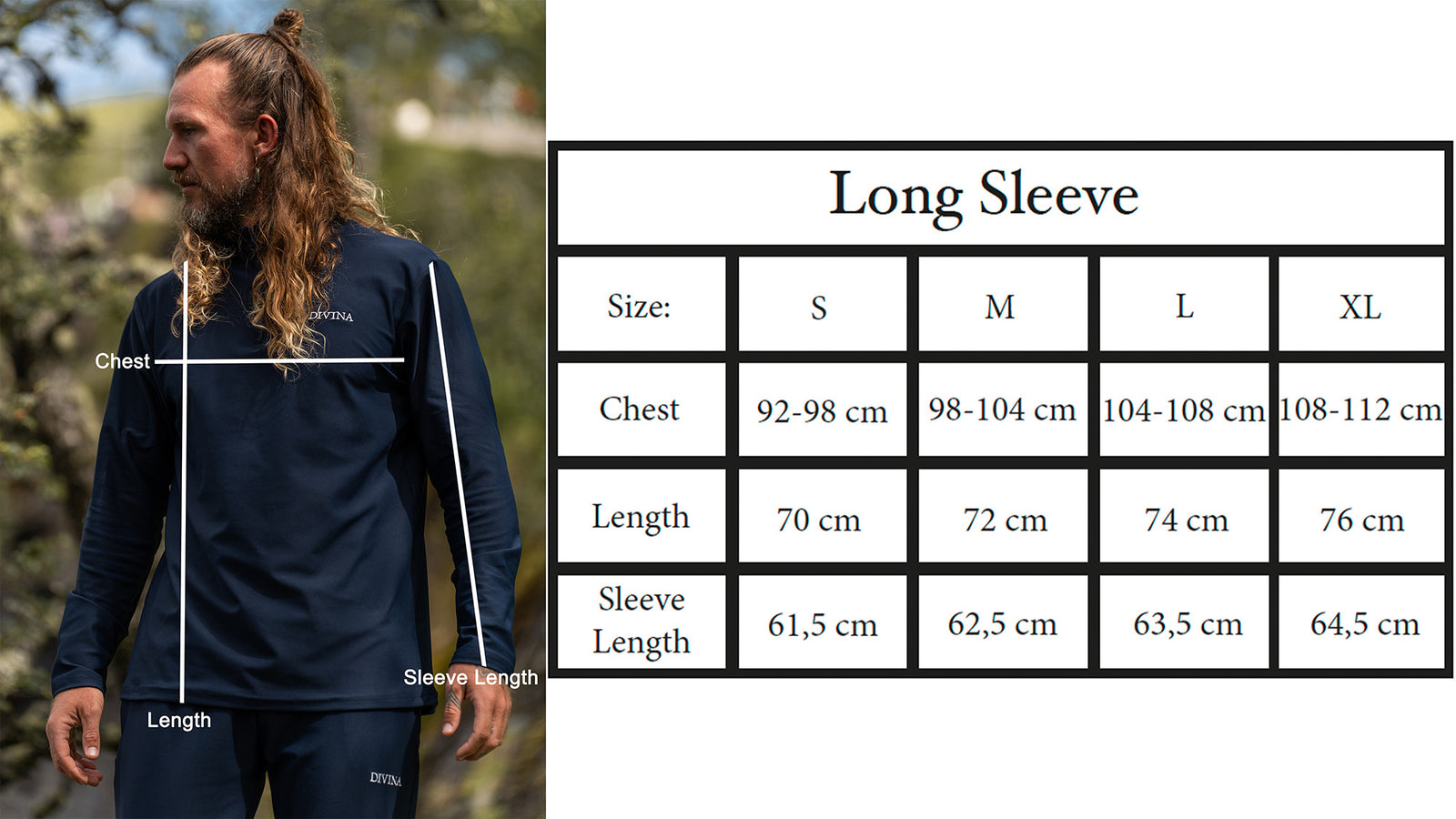 Size guide Long Sleeve Men