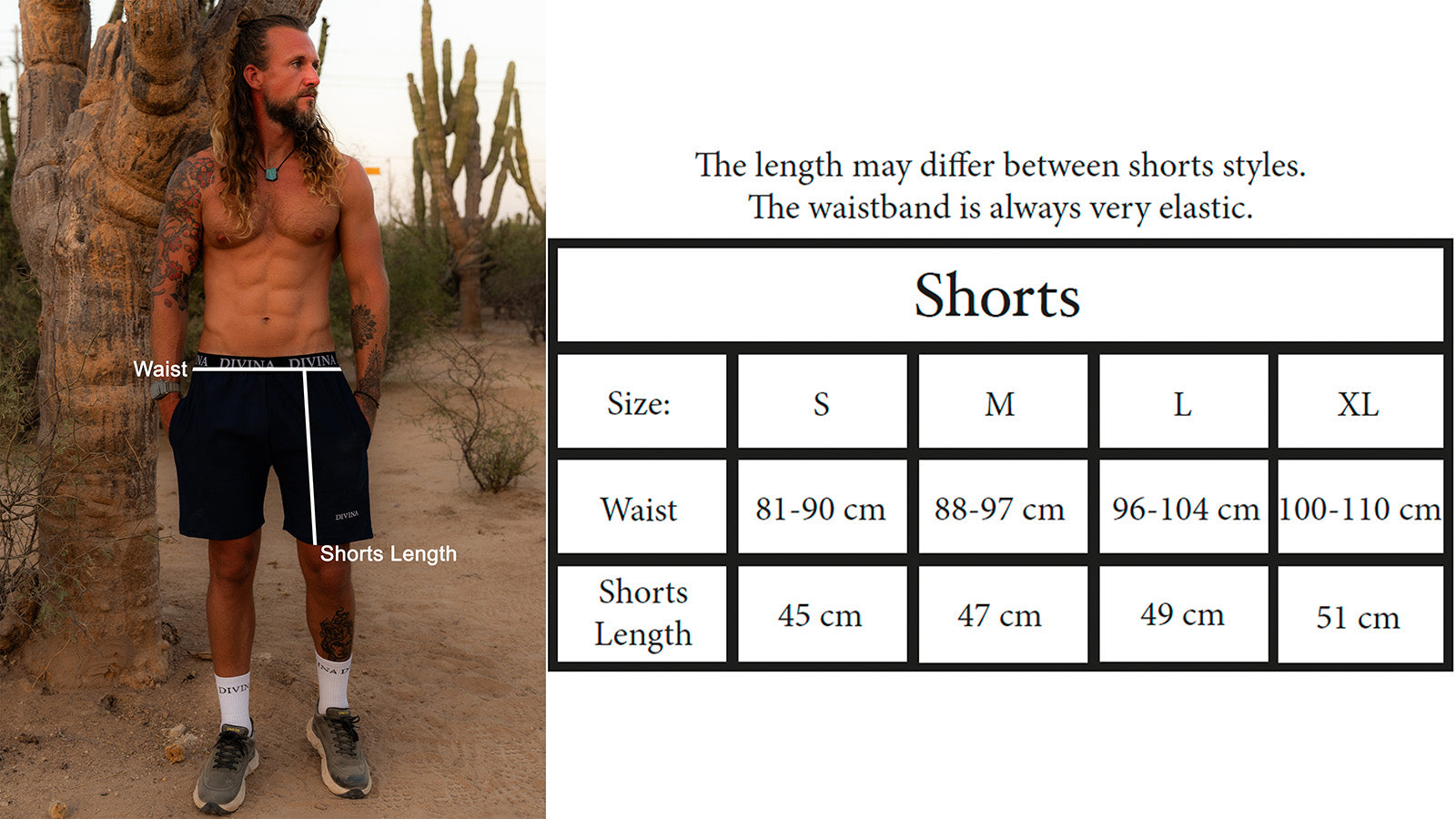 Size Guide Shorts Men