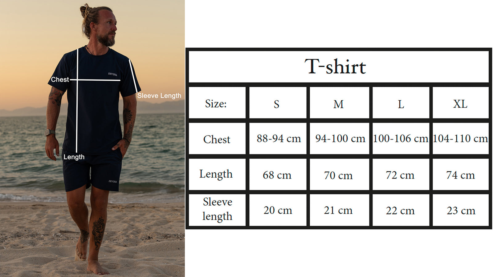 Size guide T-shirt Men