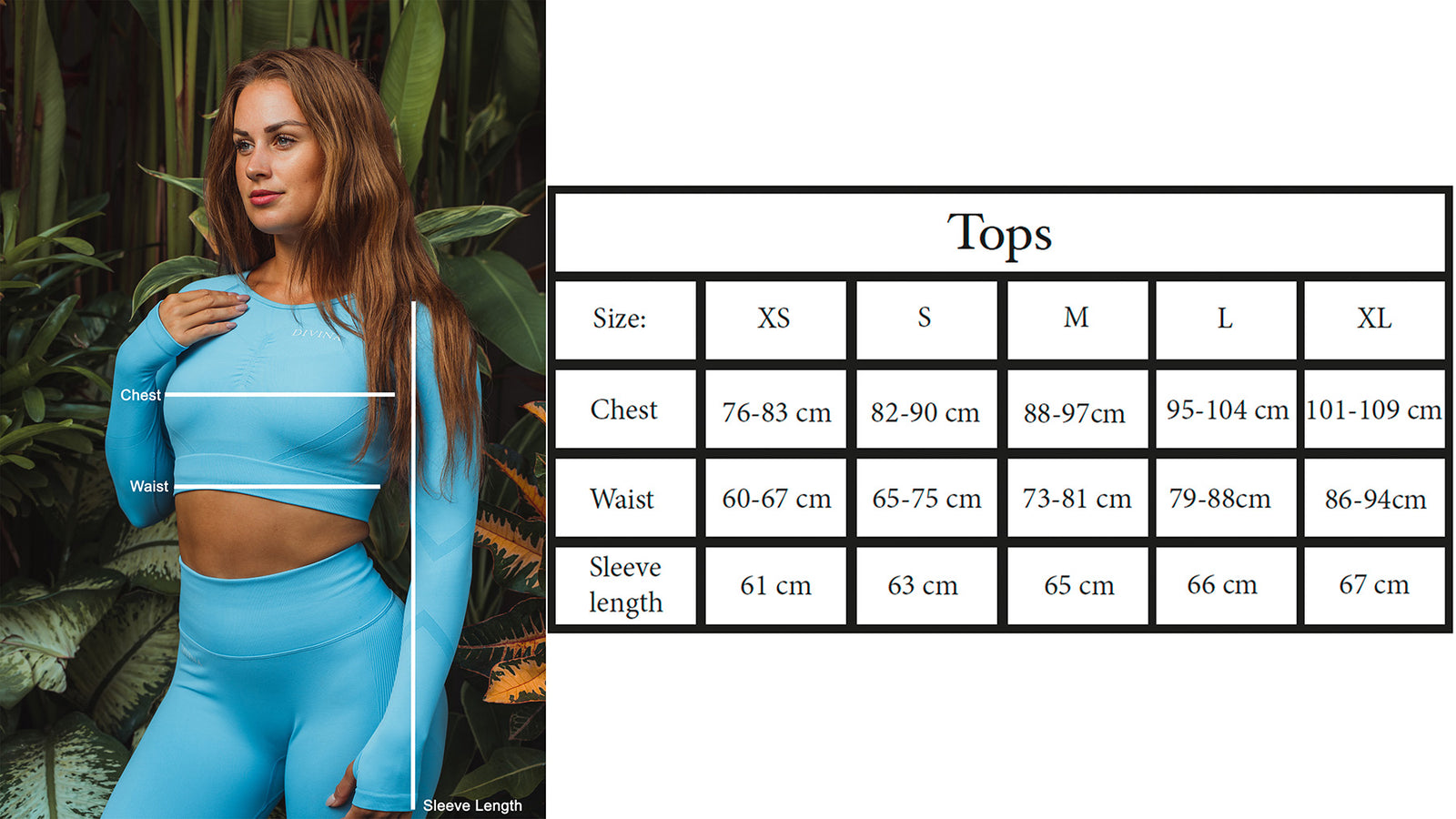 Size guide Women Tops