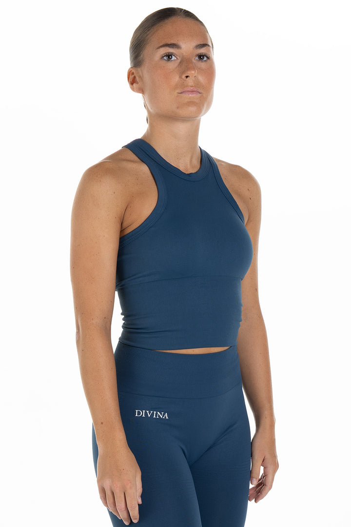 Seamless Tank Top Sleek Blue Side