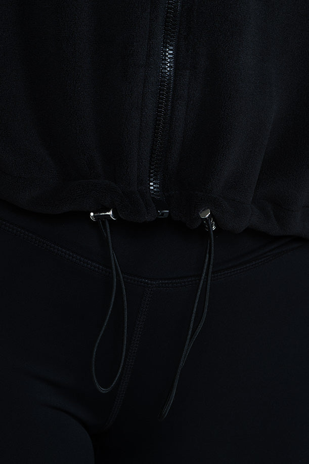 Fleece Jacket Teddy Black Detail