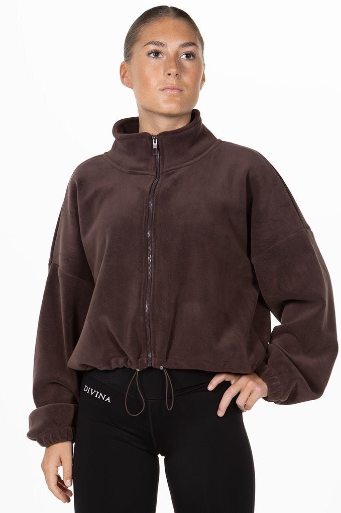 Fleece Jacket Teddy Brown Front