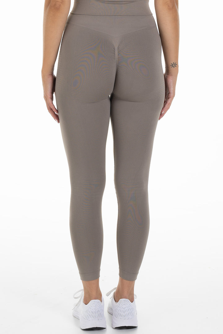 Seamless Scrunch Tights Sleek Coffee Back