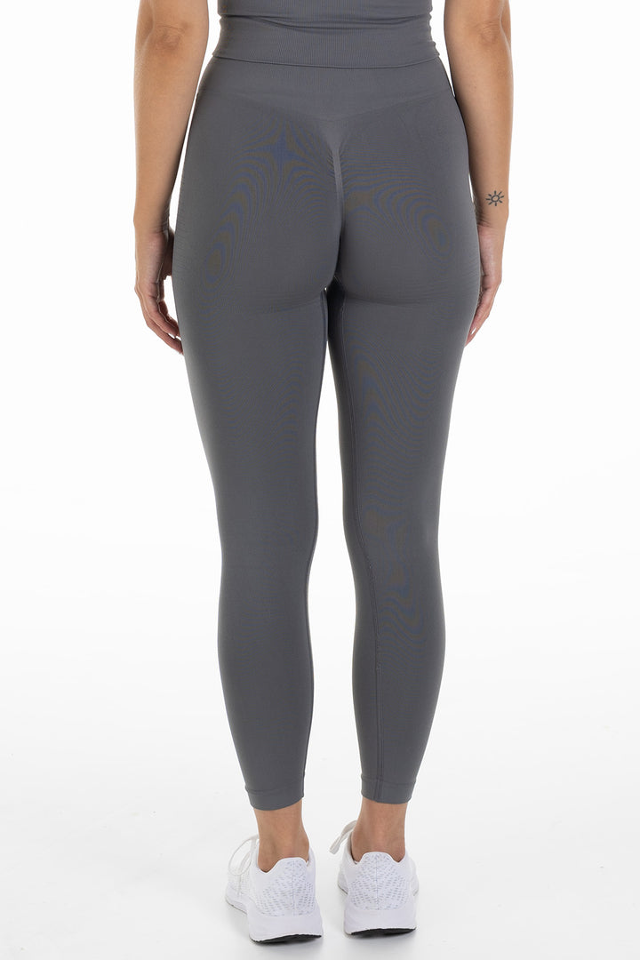 Seamless Scrunch Tights Sleek Dark Grey Back