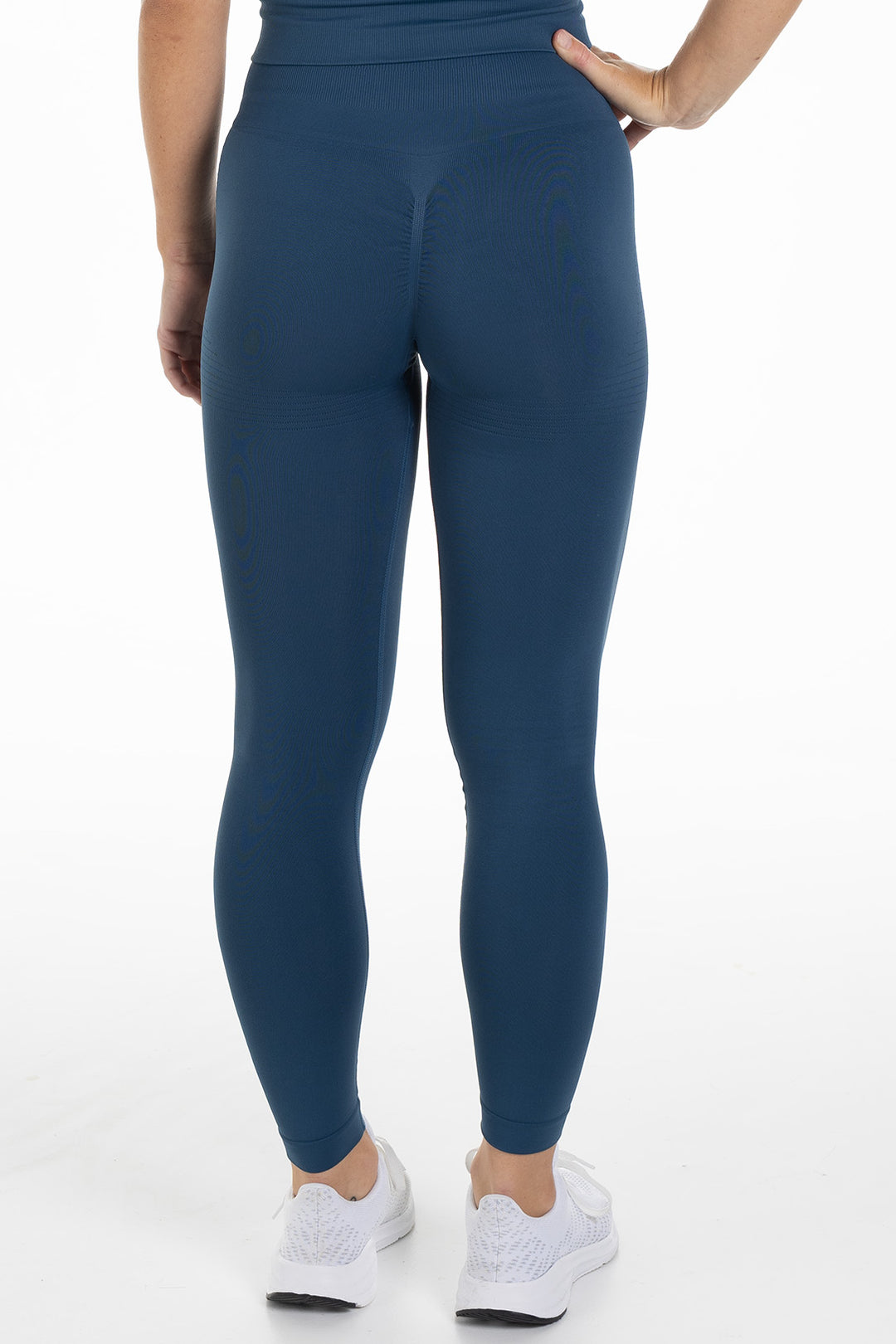Seamless Scrunch Tights Sleek Blue Back