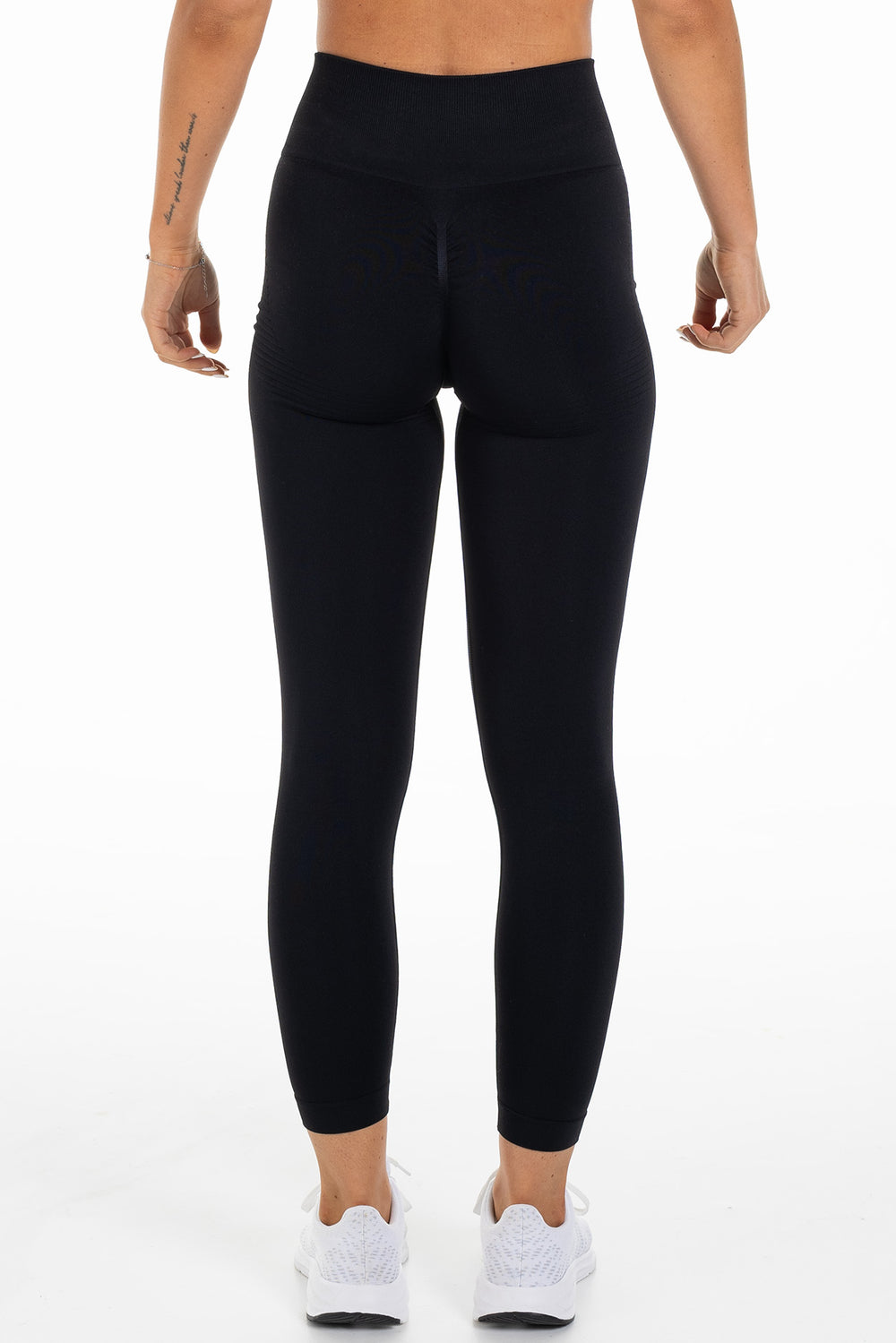 Seamless Scrunch Tights Sleek Black Back