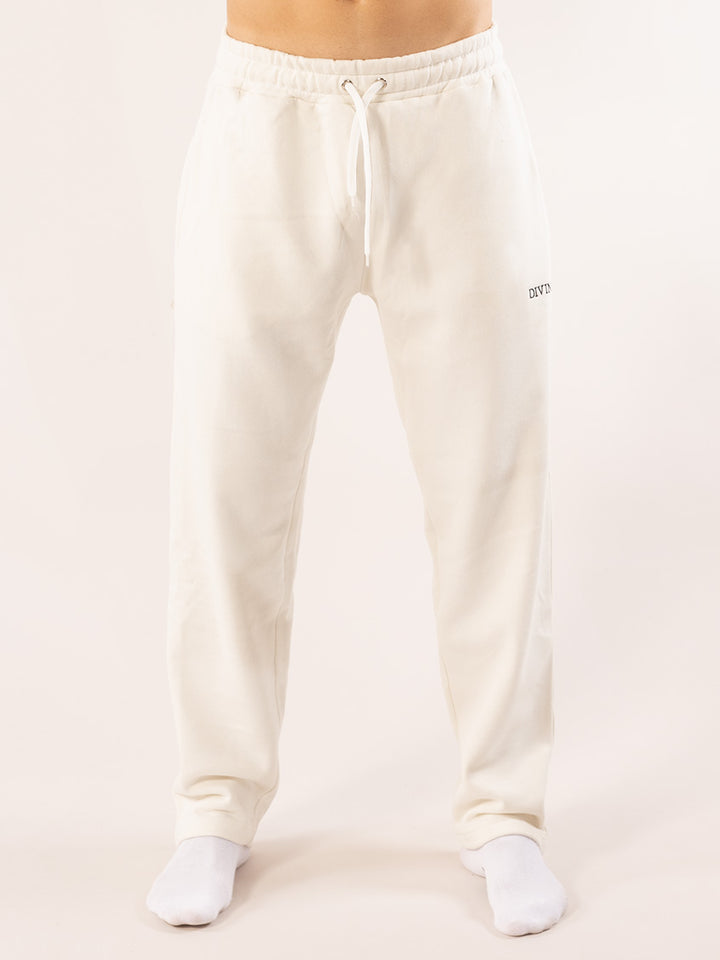 White Wide Comfy Pants front