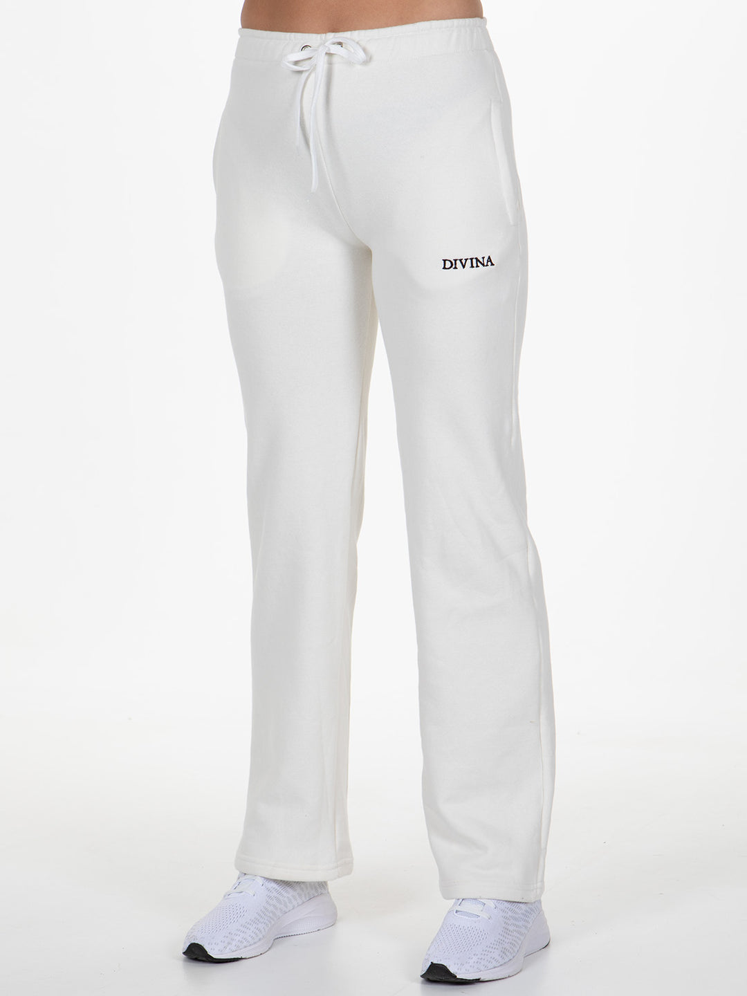 Wide Comfy Pants White Side