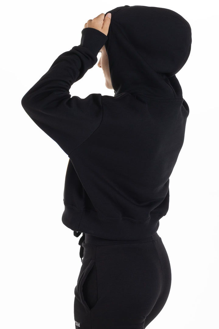 Cropped Hoodie "Comfy" Black