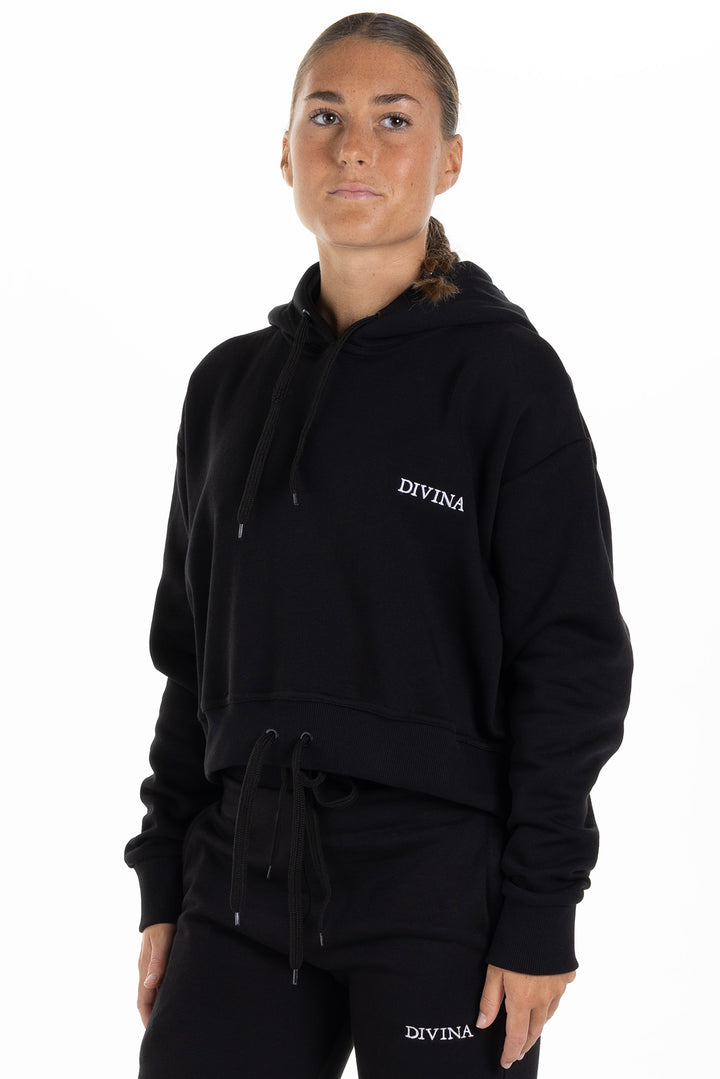 Cropped Hoodie "Comfy" Black