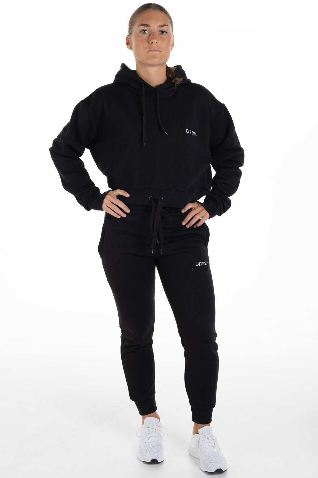 Cropped Hoodie "Comfy" Black