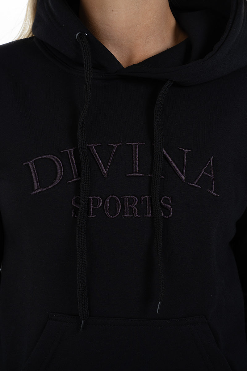 Hoodie Core Black Logo - Women